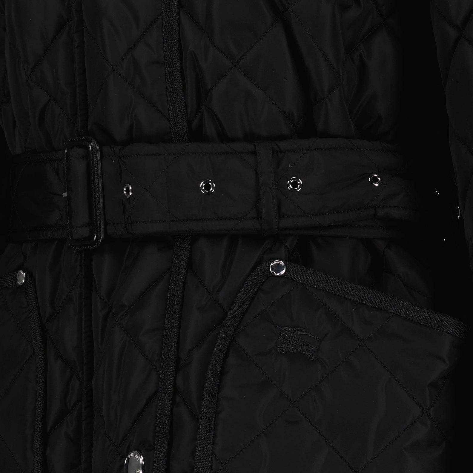 Burberry women's jacket, black quilted jacket, luxury outerwear, women's nylon jacket, elegant winter wear