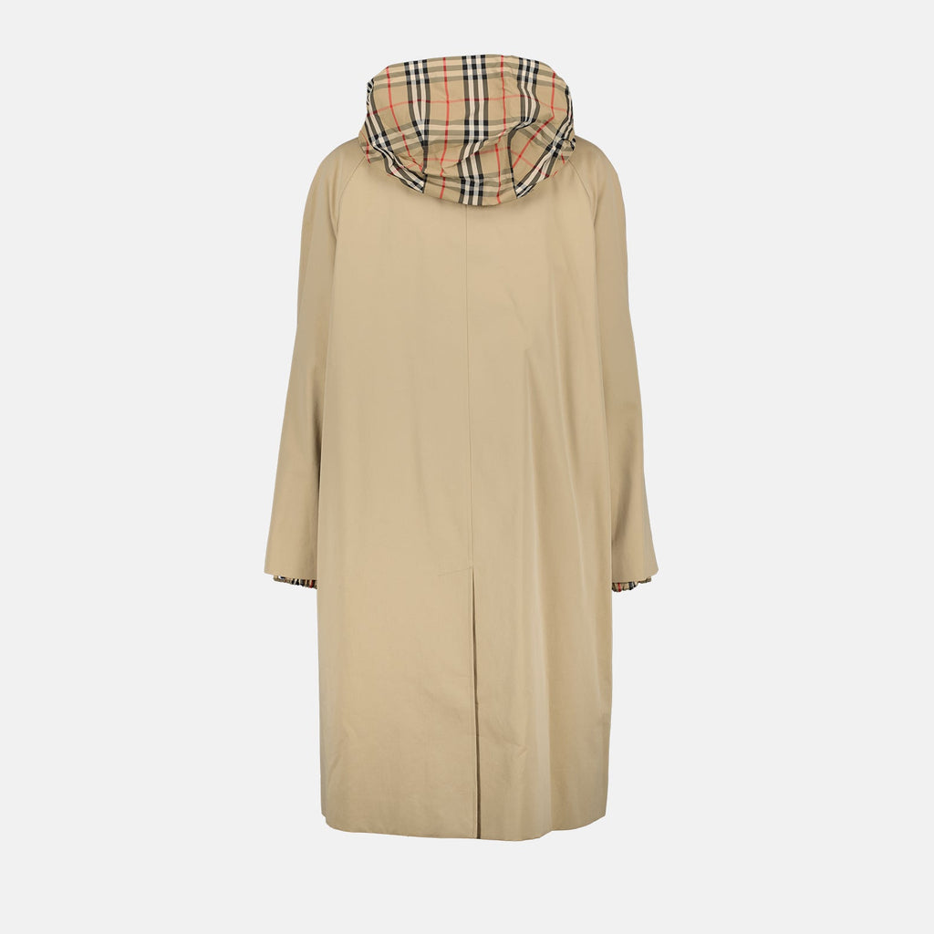 Burberry, gabardine parka, women’s luxury outerwear, beige parka, designer clothing