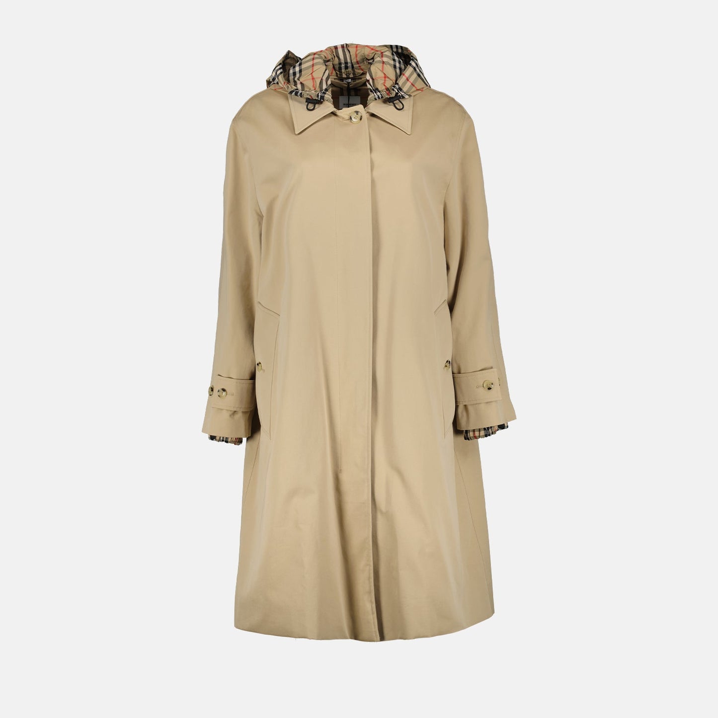 Burberry, gabardine parka, women’s luxury outerwear, beige parka, designer clothing