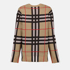 Burberry cardigan, women's luxury clothing, checked cardigan, beige cardigan, Burberry fashion