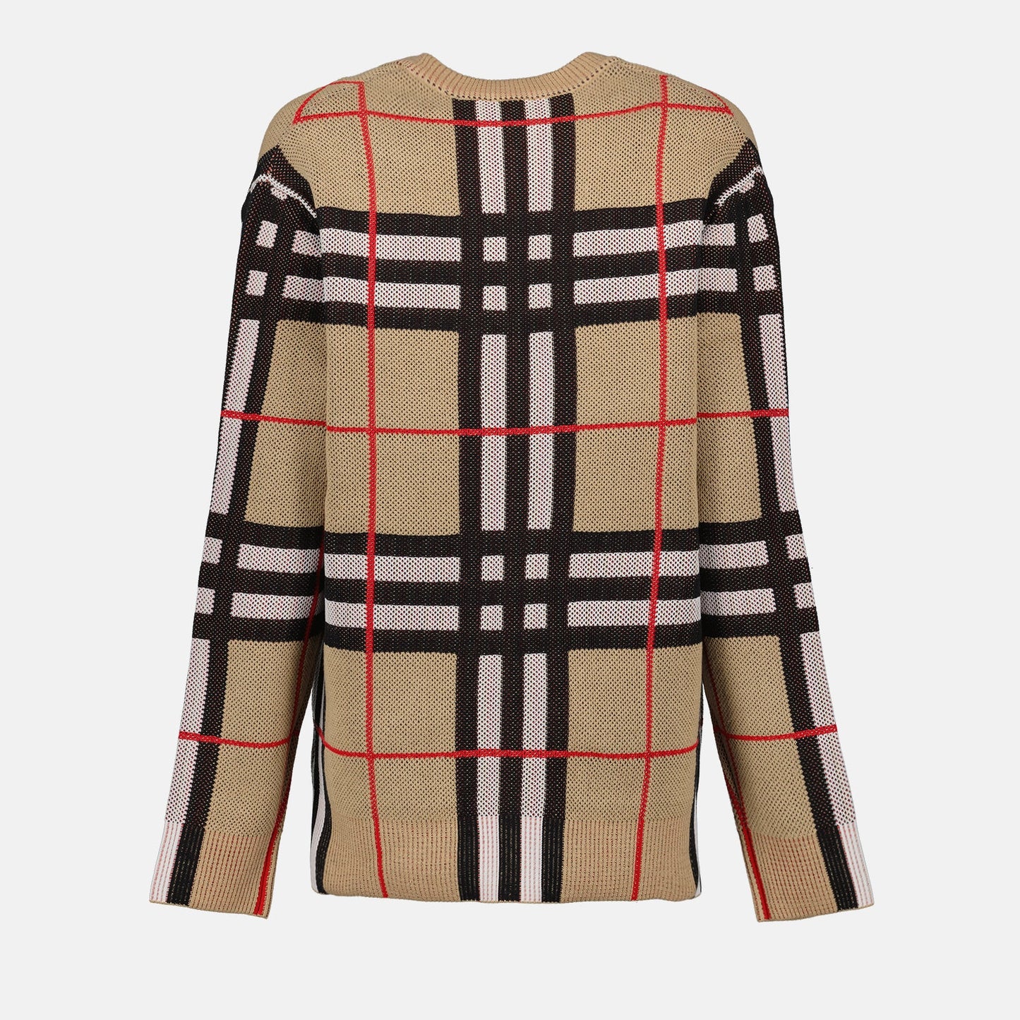 Burberry cardigan, women's luxury clothing, checked cardigan, beige cardigan, Burberry fashion