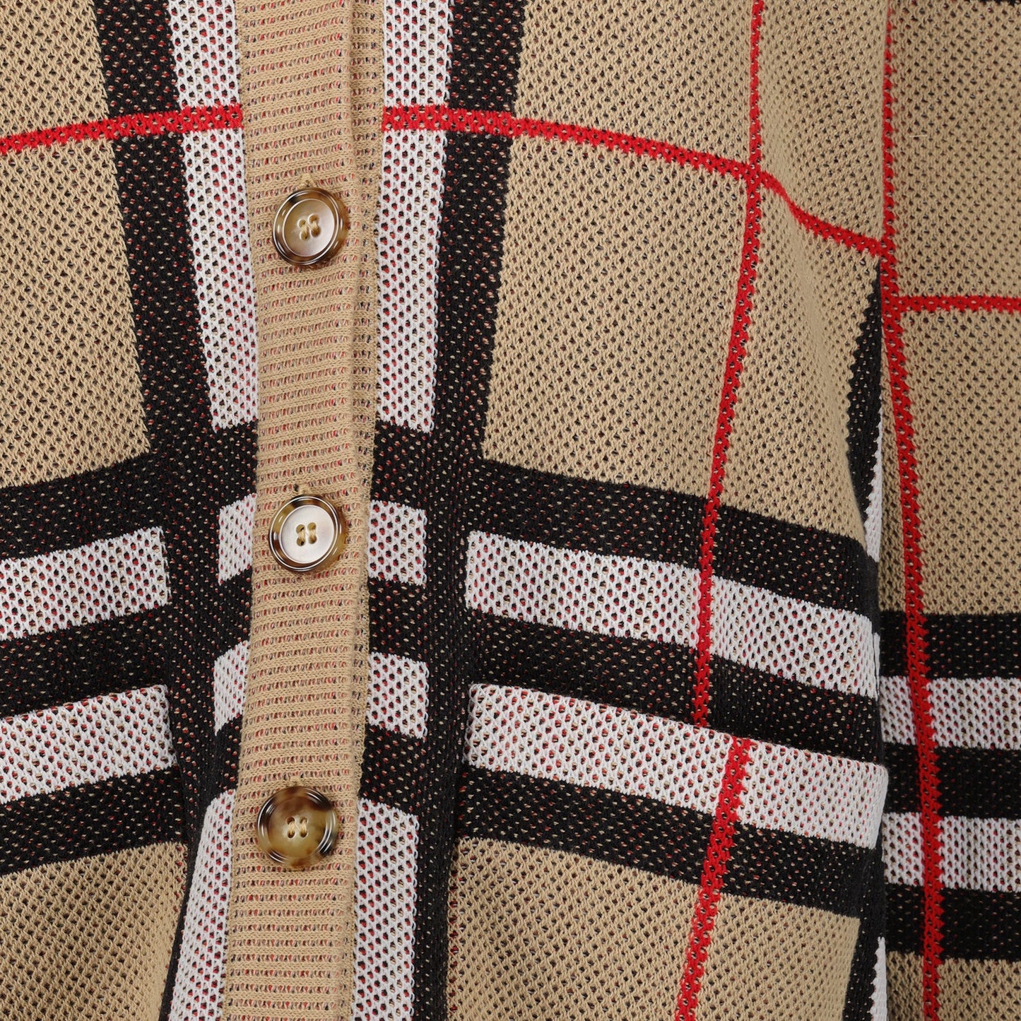 Burberry cardigan, women's luxury clothing, checked cardigan, beige cardigan, Burberry fashion