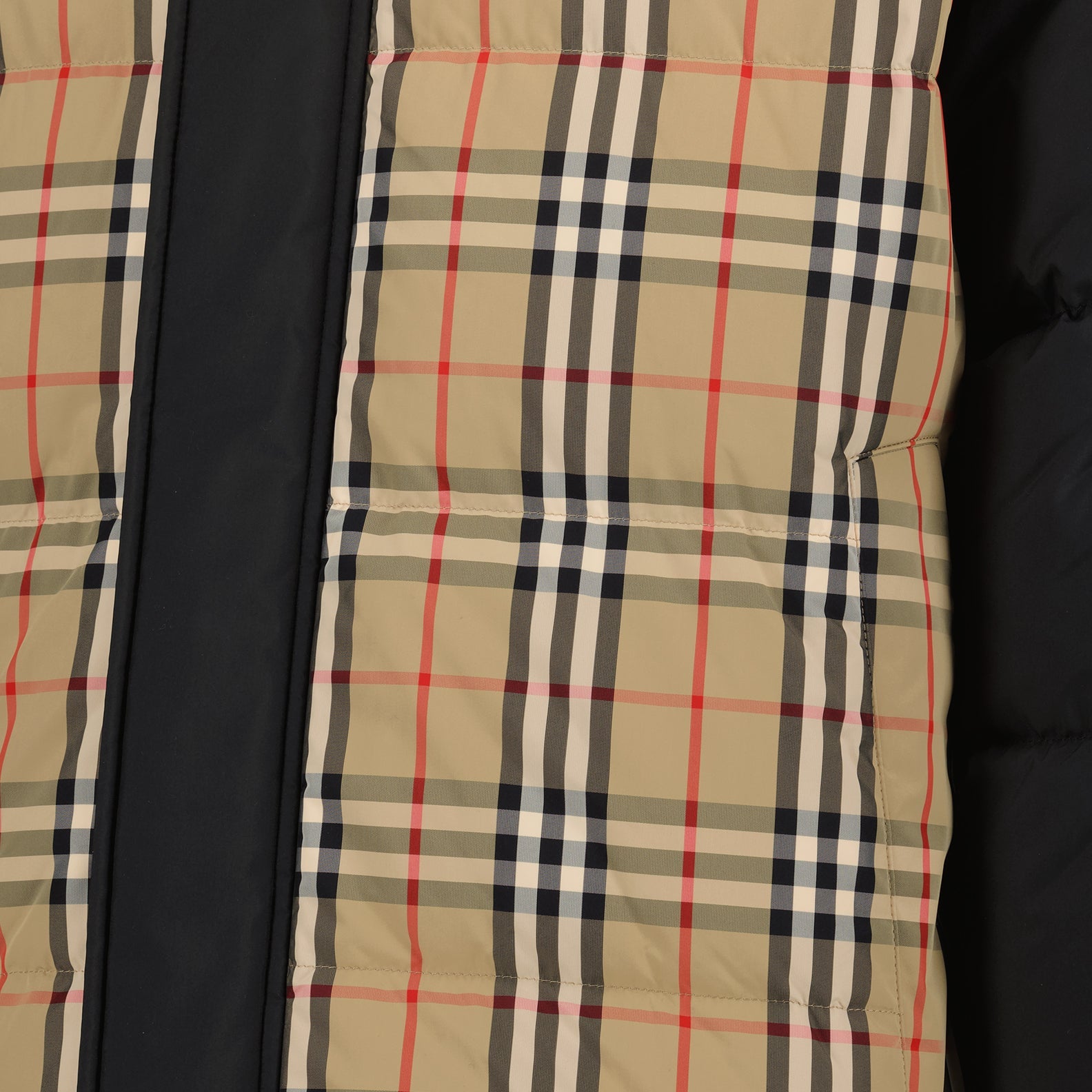 Reversible Black Check Down Jacket