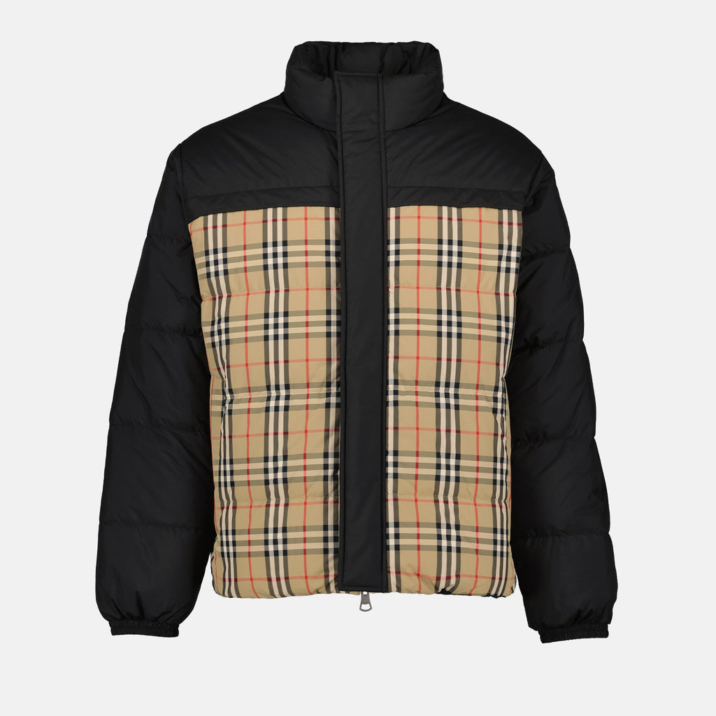 Reversible Black Check Down Jacket