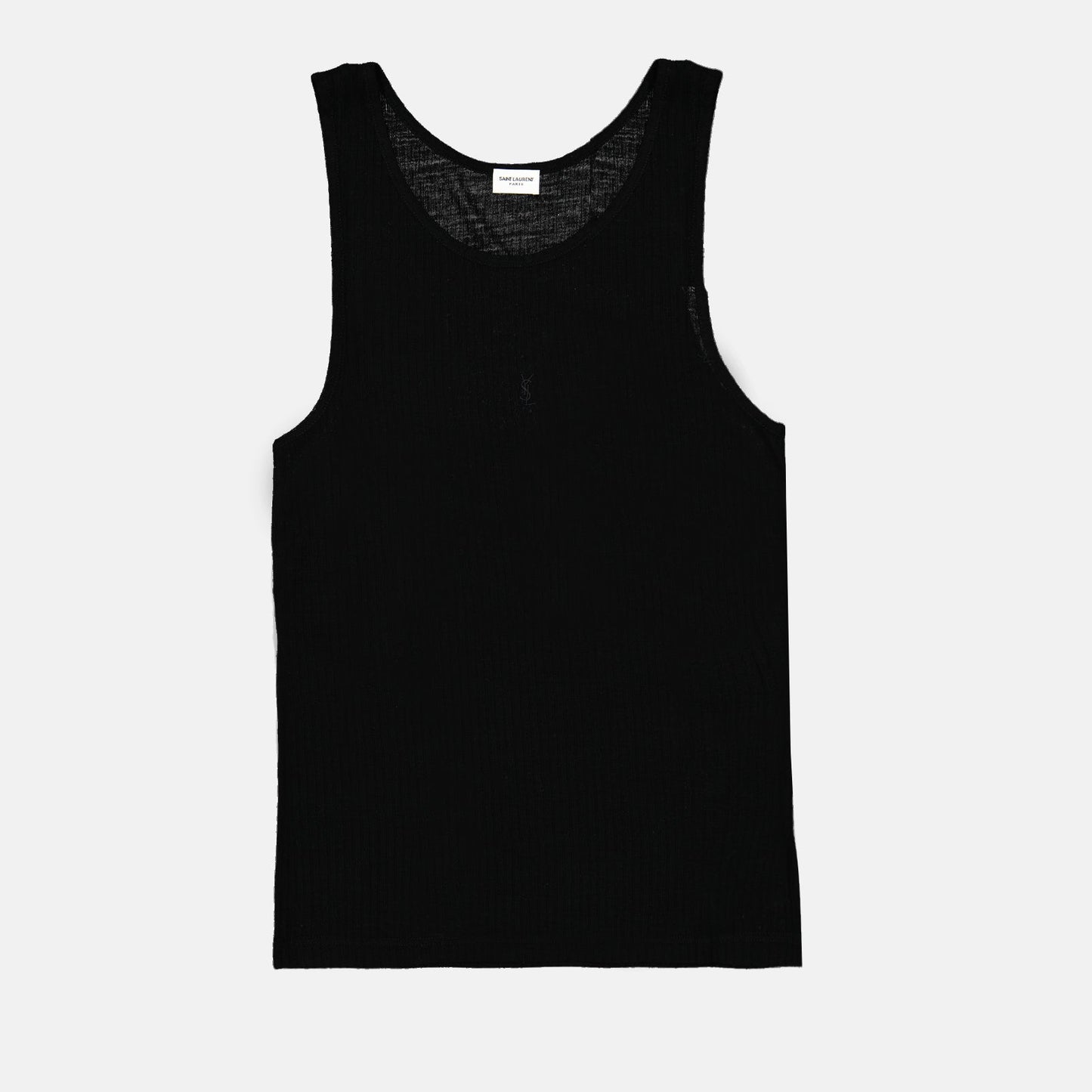 Saint Laurent, Men's fashion, Logo tank top, Black tank top, Luxury casual wear