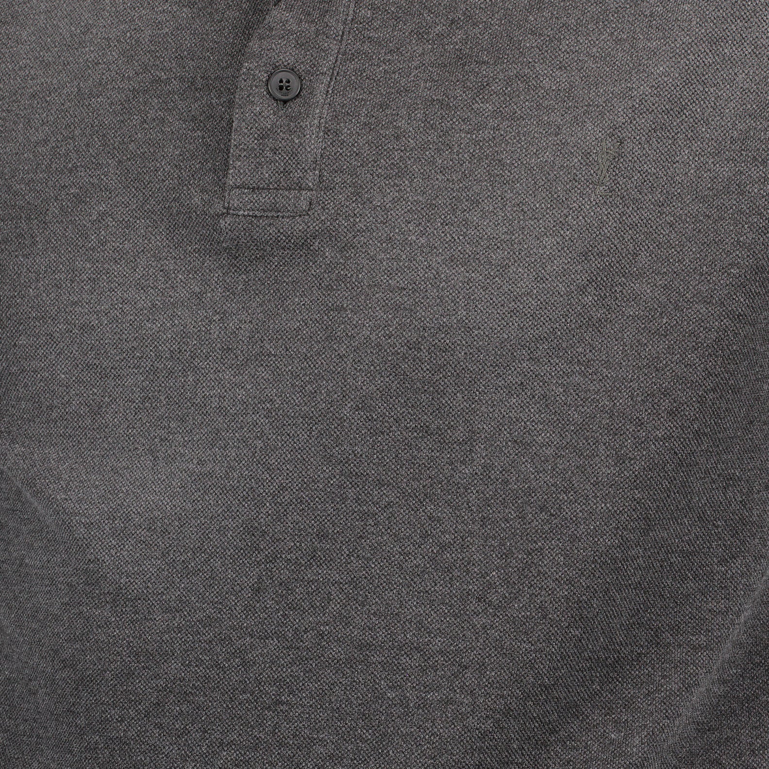 Saint Laurent, Cotton Piqué Polo, Luxury Men's Polo, Grey Polo Shirt, Designer Polo