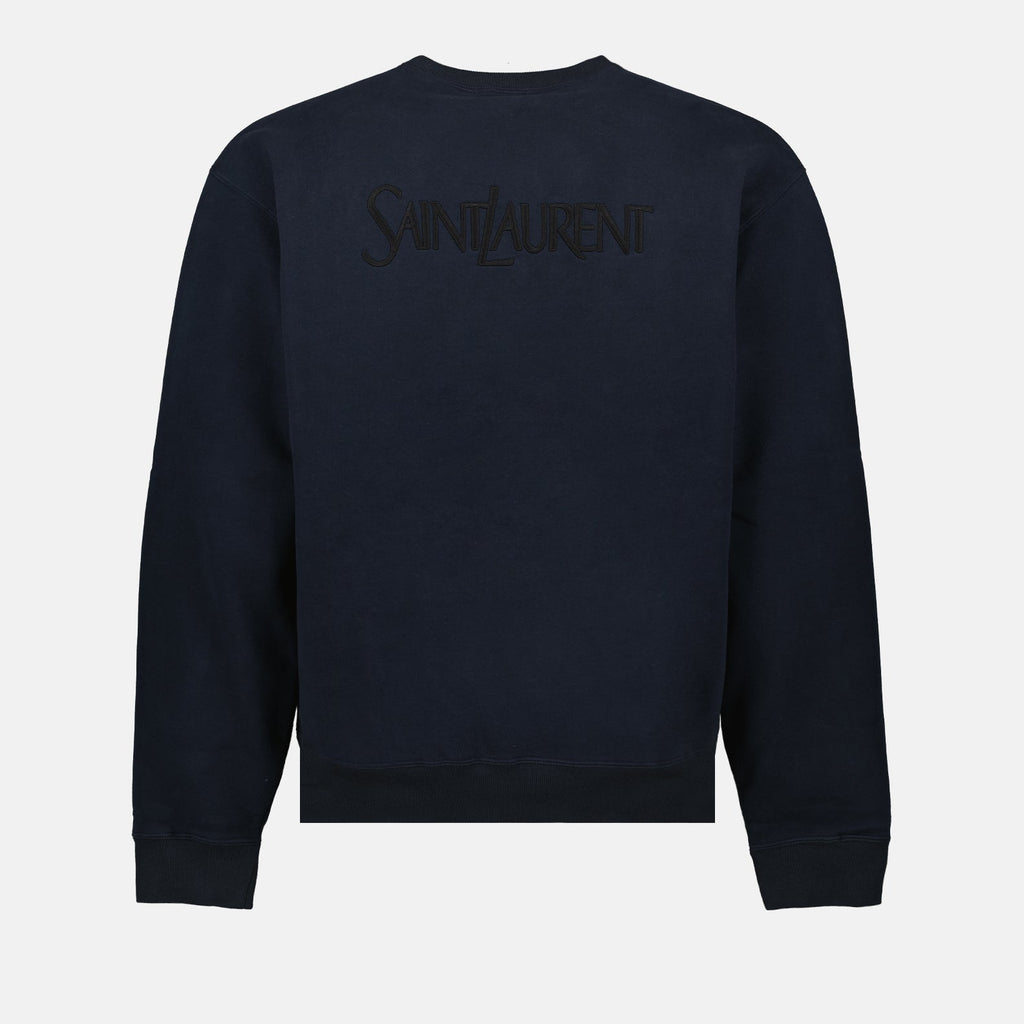 Saint Laurent Sweatshirt Azul com Logo Homem