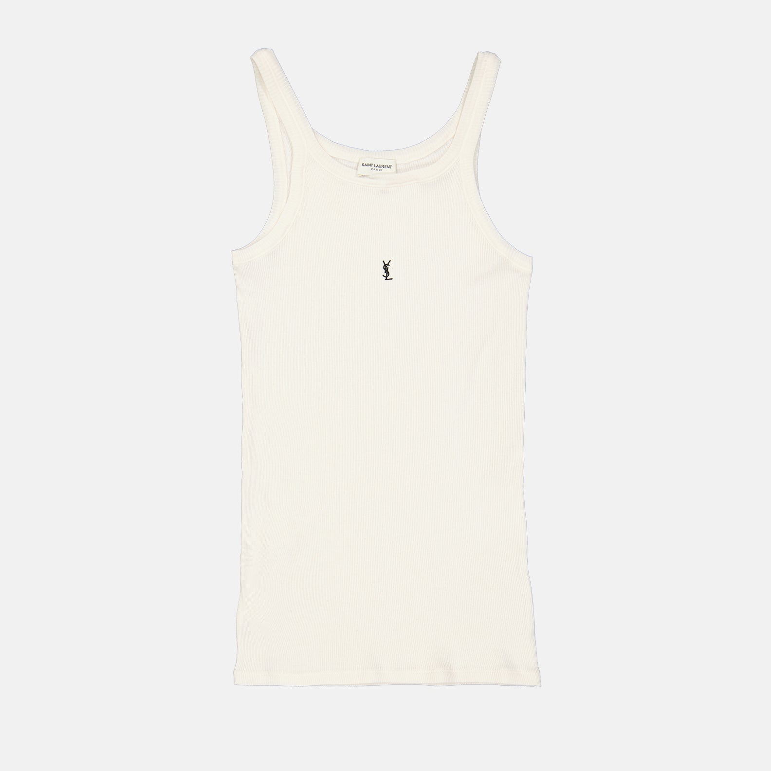 logo tank top, Saint Laurent tank top, ribbed cotton top, men's casual wear, stylish tank top