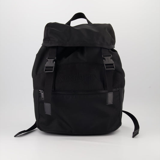 luxury backpack, eco-friendly accessories, black econyl bag, Saint Laurent backpack, sustainable luxury