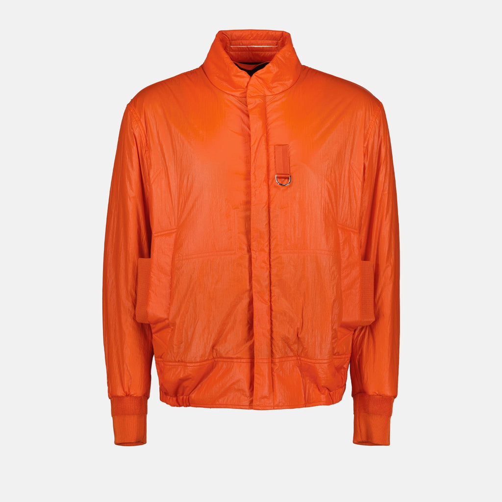 Dior bomber jacket, men's luxury outerwear, multi-pocket bomber, high-end fashion, orange bomber jacket