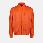 Dior bomber jacket, men's luxury outerwear, multi-pocket bomber, high-end fashion, orange bomber jacket