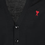 AMI Paris, Black Cardigan, Luxury Fashion, Men's Designer Wear, Ami de Coeur
