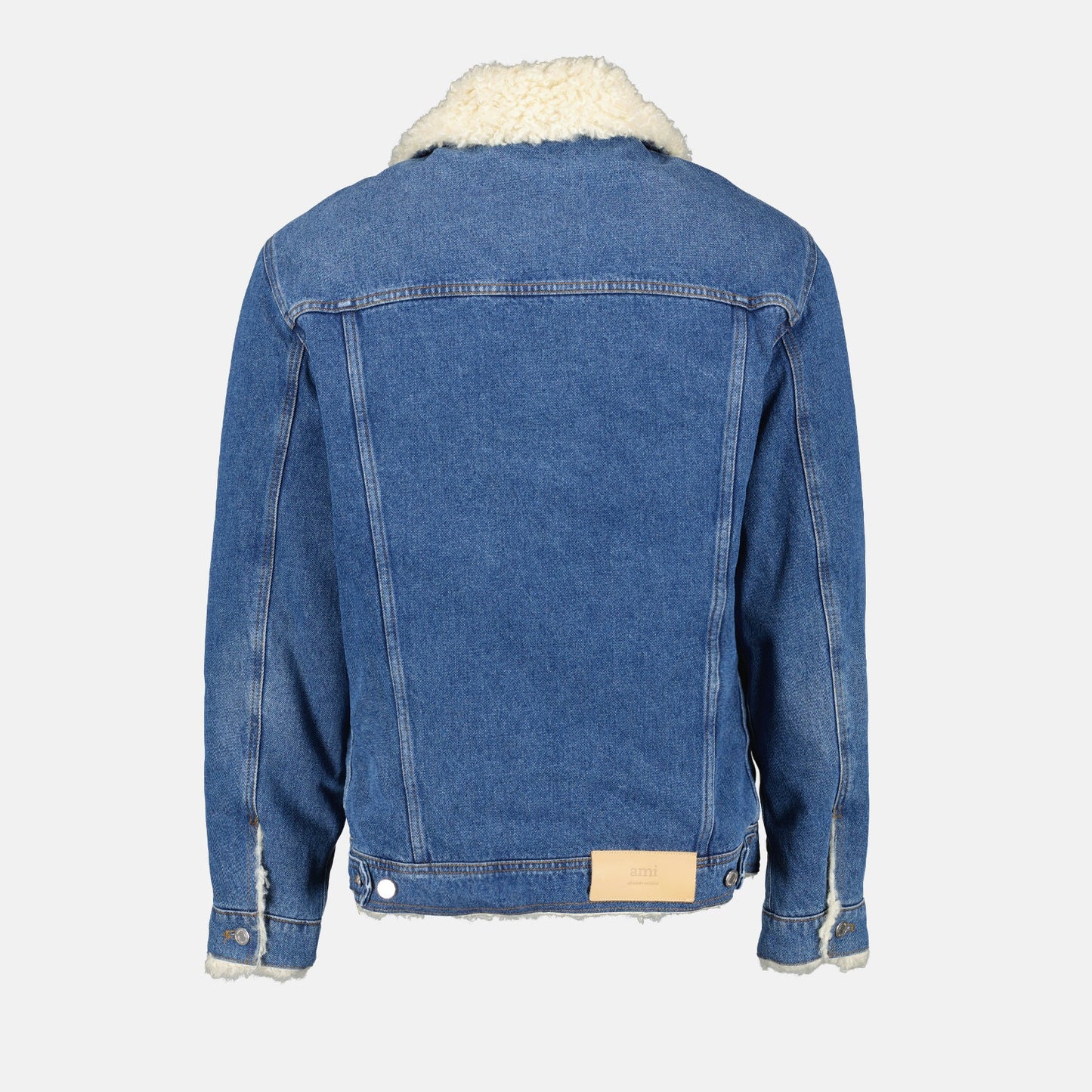 Denim jacket, AMI Paris, men's outerwear, luxury fashion, synthetic fur