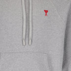 sweatshirt, grey hooded sweatshirt, Ami de Coeur, embroidered logo, cotton sweatshirt