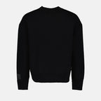 black logo sweatshirt, AMI Paris sweatshirt, unisex luxury sweatshirt, designer casual wear, premium sweatshirt
