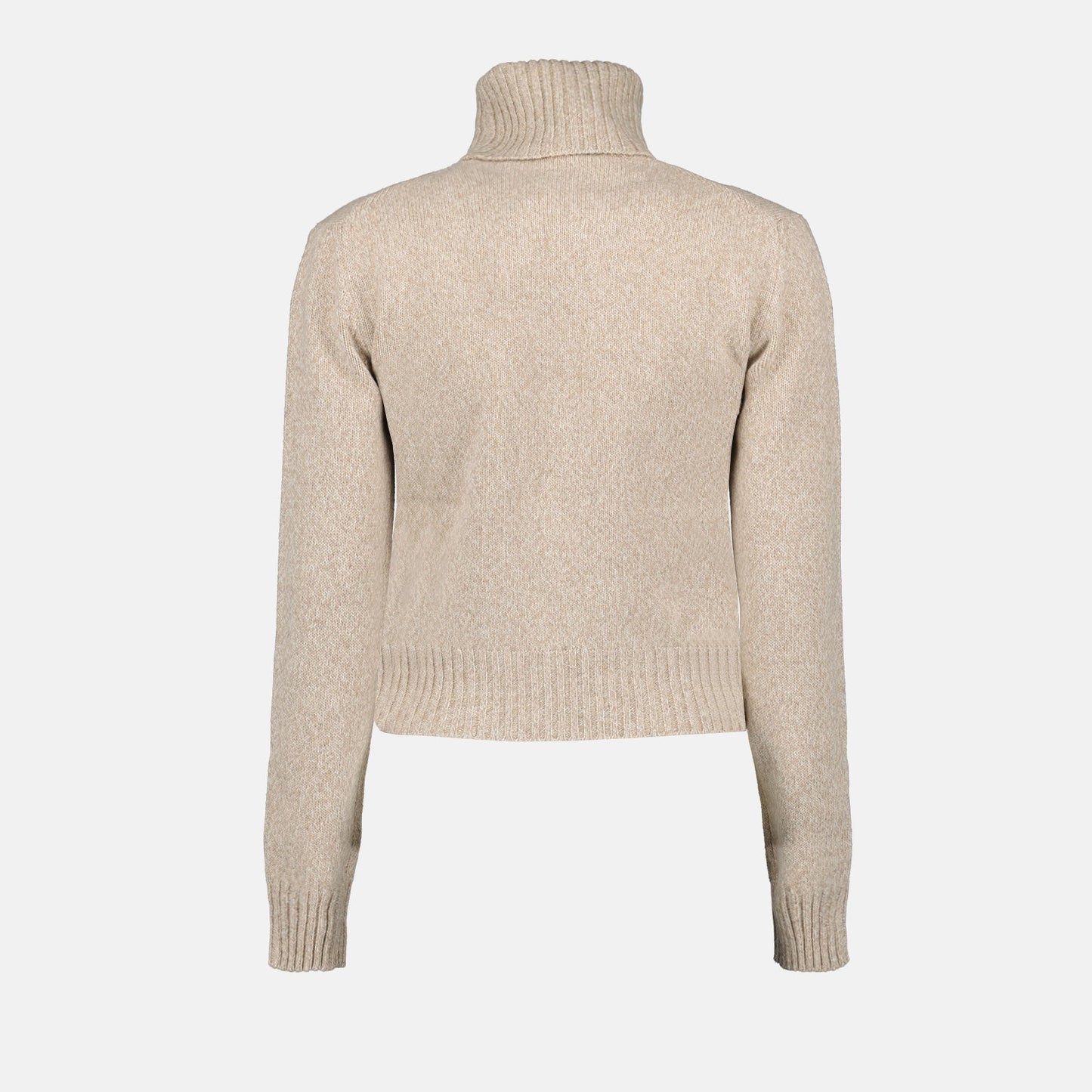 Ami de Coeur, AMI Paris, beige turtleneck, luxury knitwear, Parisian chic