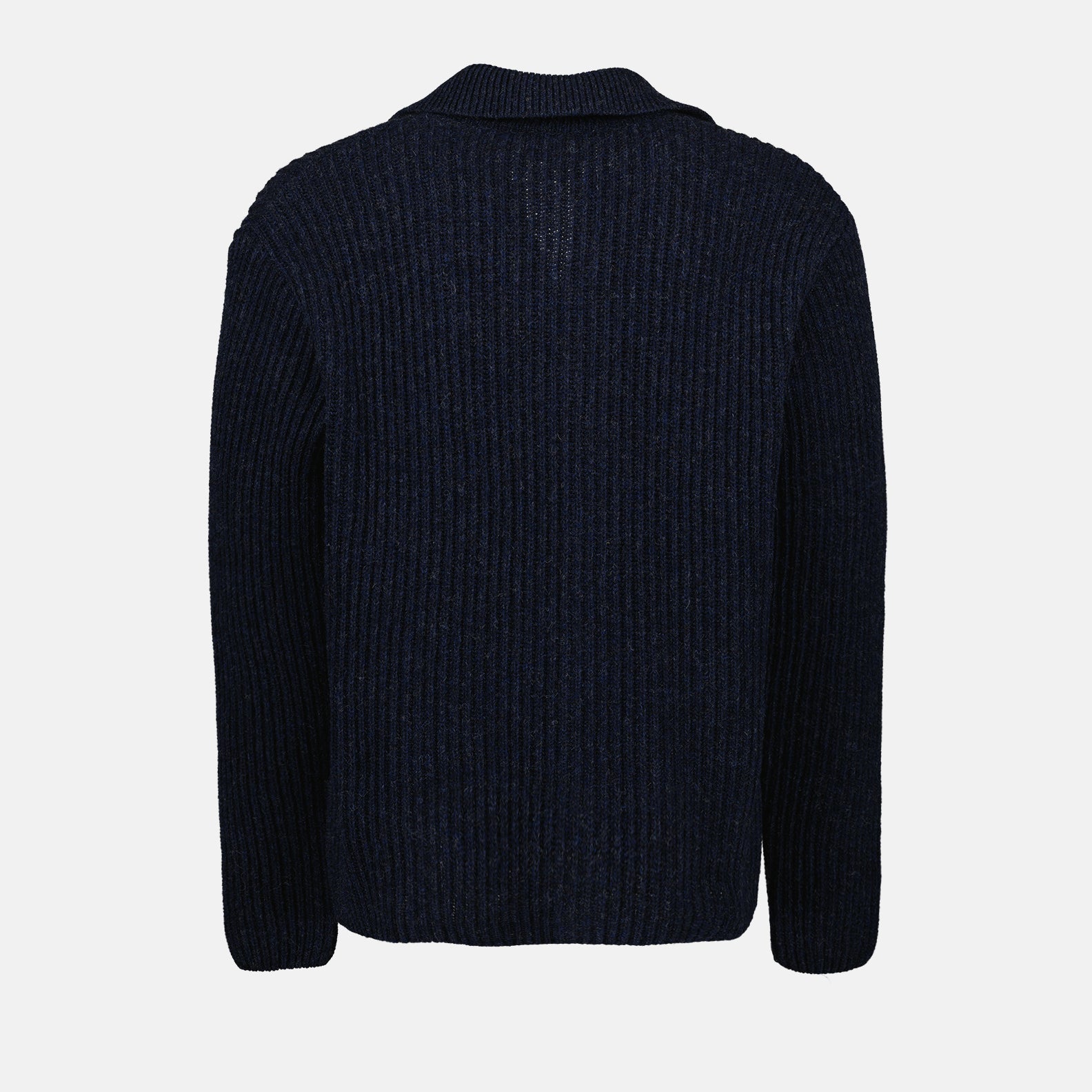 knit cardigan, luxury fashion, navy blue clothing, AMI Paris knitwear, sophisticated men’s wear