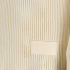 AMI Paris, beige logo sweater, men's luxury sweater, high-end pullover, designer knitwear