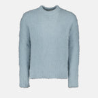 AMI Paris, Blue Alpaca Jumper, Men's Luxury Knitwear, High-end Fashion, Designer Alpaca Sweater