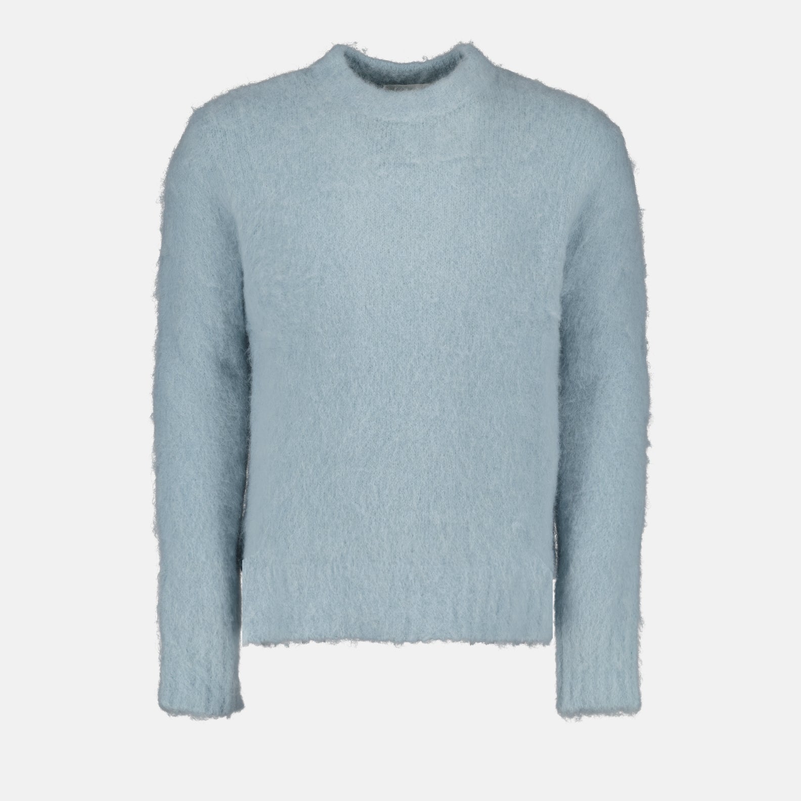 AMI Paris, Blue Alpaca Jumper, Men's Luxury Knitwear, High-end Fashion, Designer Alpaca Sweater