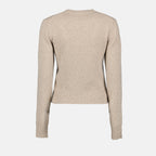 AMI Paris, women's sweater, beige sweater, luxury fashion, designer women's knitwear