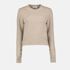 AMI Paris, women's sweater, beige sweater, luxury fashion, designer women's knitwear