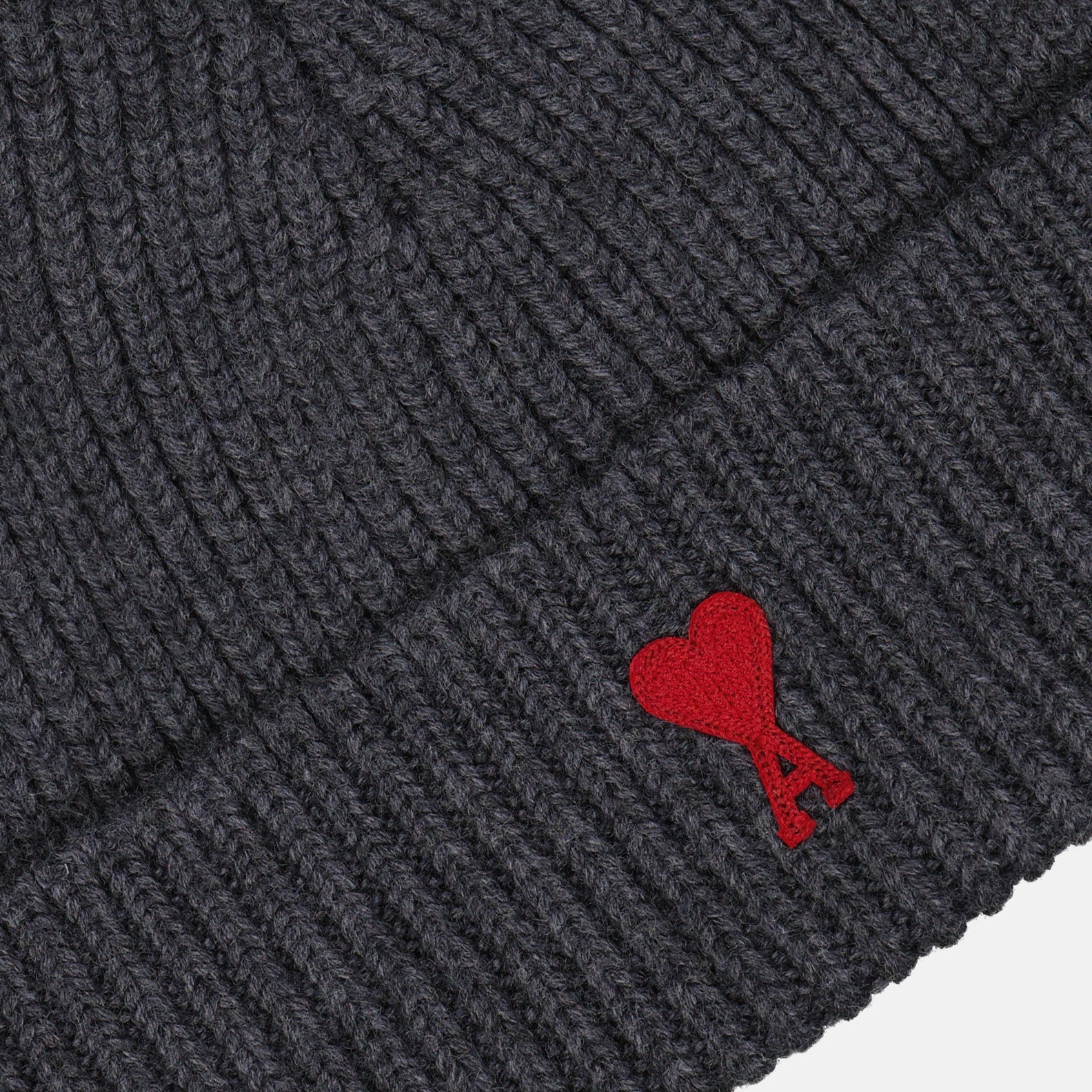 Ami de Coeur beanie, AMI Paris, grey beanie, luxury accessories, Parisian style