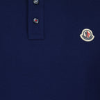 Moncler polo, luxury men's polo, elegant blue polo, designer polo shirt, high-end men's clothing