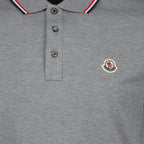 Moncler polo, long-sleeve polo, luxury men's polo, grey polo shirt, high-end fashion