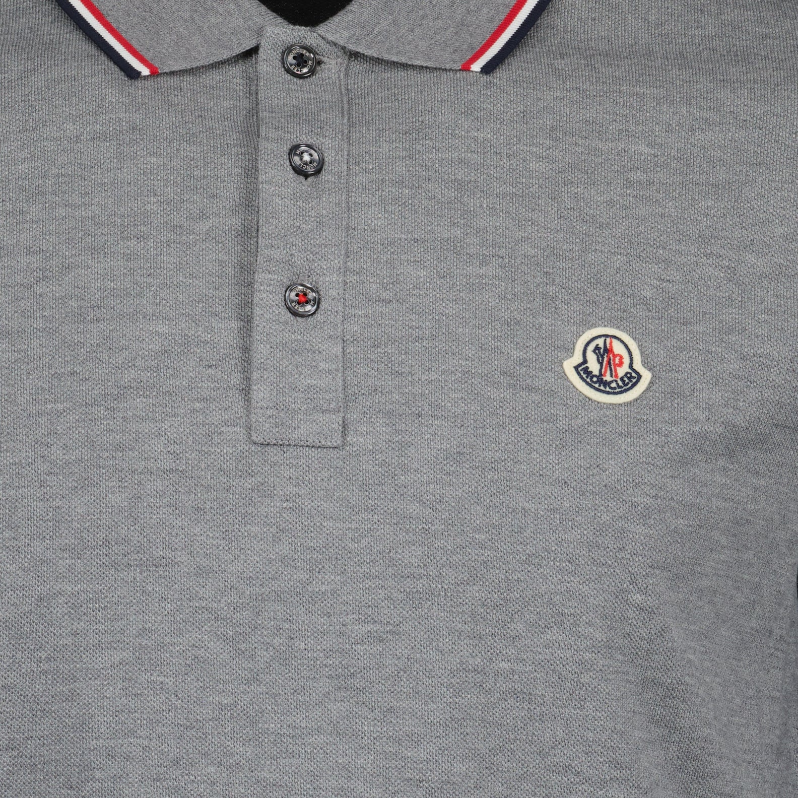 Moncler polo, long-sleeve polo, luxury men's polo, grey polo shirt, high-end fashion