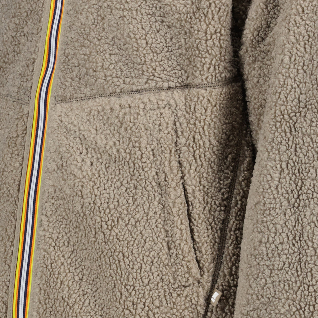 Reversible jacket, K-Way, Jacques Sherpa, Men's luxury outerwear, Blue-beige jacket