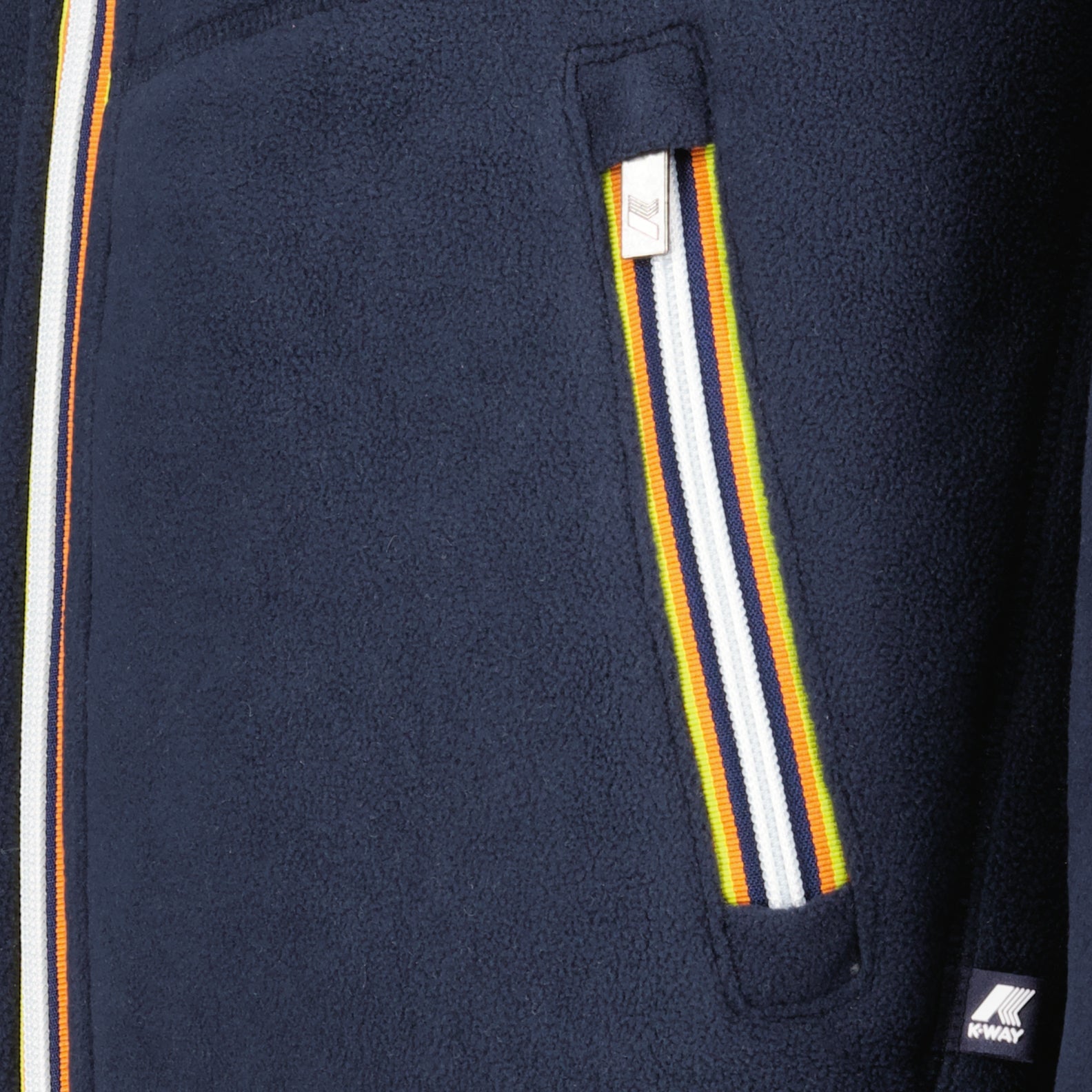 Reversible jacket, K-Way, Jacques Sherpa, Men's luxury outerwear, Blue-beige jacket