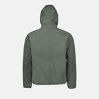 reversible jacket, Sherpa jacket, K-Way, luxury men's outerwear, green-khaki jacket