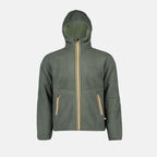 reversible jacket, Sherpa jacket, K-Way, luxury men's outerwear, green-khaki jacket
