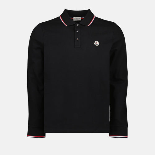 Polo Negro de Manga Larga