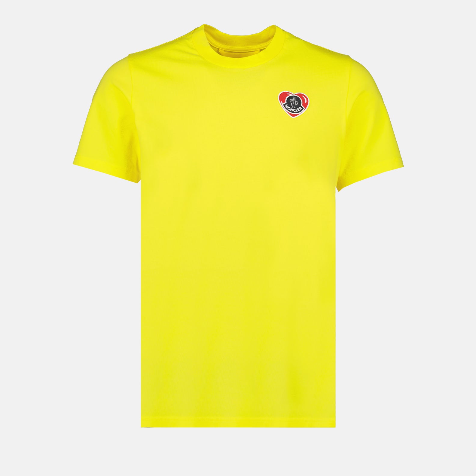 Moncler, Men's luxury T-shirt, Yellow T-shirt, Heart logo T-shirt, Designer men's wear