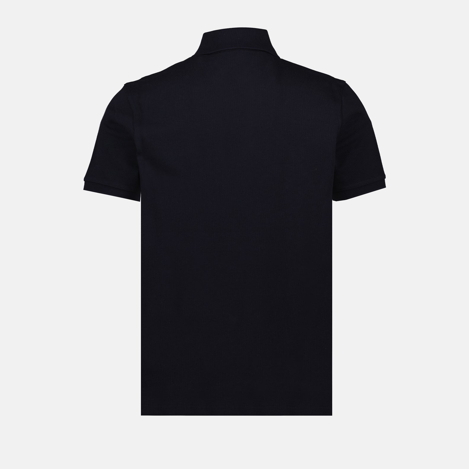 Moncler men's polo, leather logo polo, luxury men's shirt, blue polo Moncler, high-end men's fashion