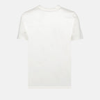 Moncler T-shirt, Leather logo T-shirt, Men's luxury T-shirt, White Moncler T-shirt, High-end fashion