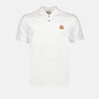 Moncler polo, luxury men's shirts, leather logo polo, elegant men's clothing, high-end men's fashion