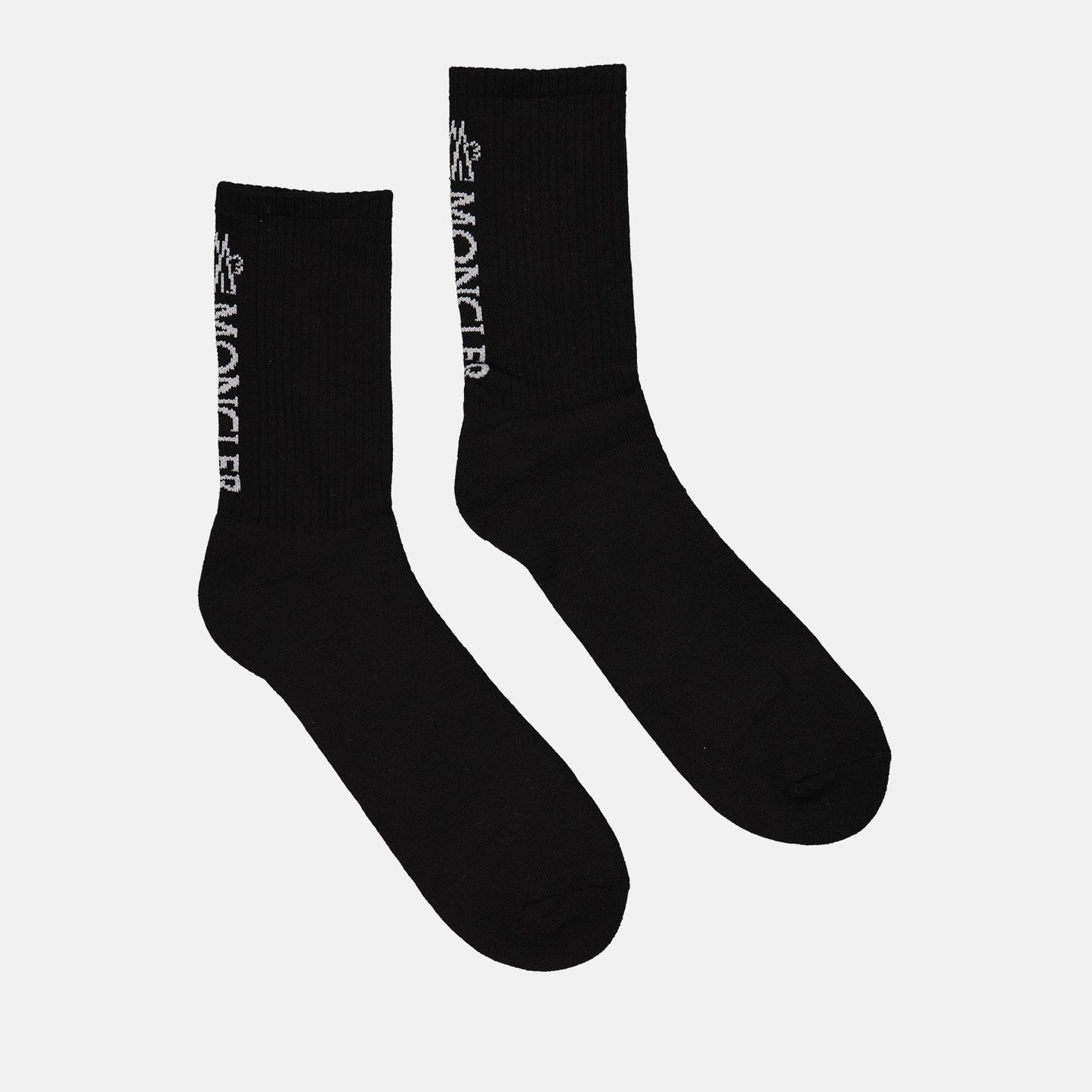 Moncler socks, unisex luxury socks, black logo socks, high-end fashion, Moncler accessories