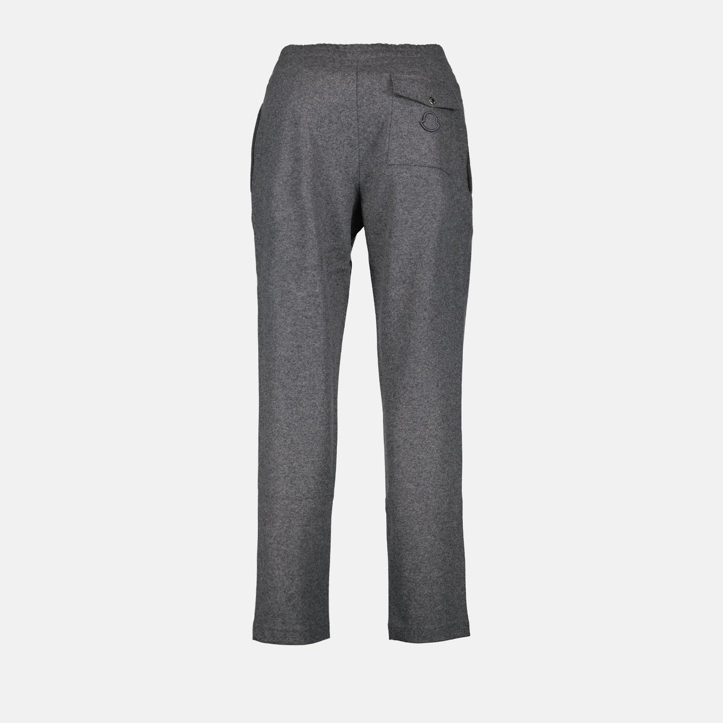 Moncler, grey wool jogging pants, luxury men's activewear, designer joggers, high-end casual pants