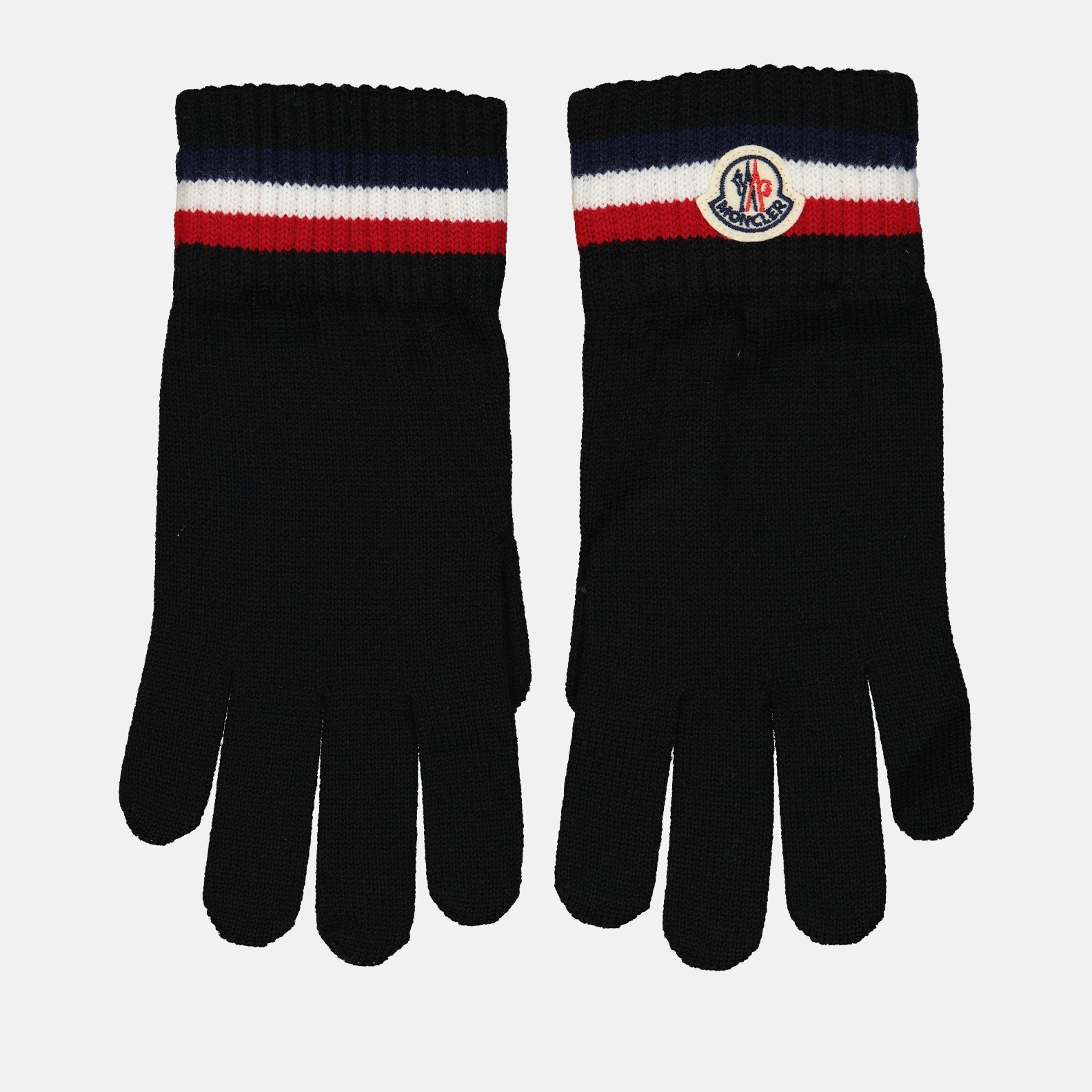 Moncler gloves, men's black gloves, luxury accessories, Moncler logo gloves, high-end men's fashion