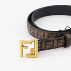 Brown Leather Belt, FF Belt, Fendi Belt, Women's Accessories, Fashion Belt