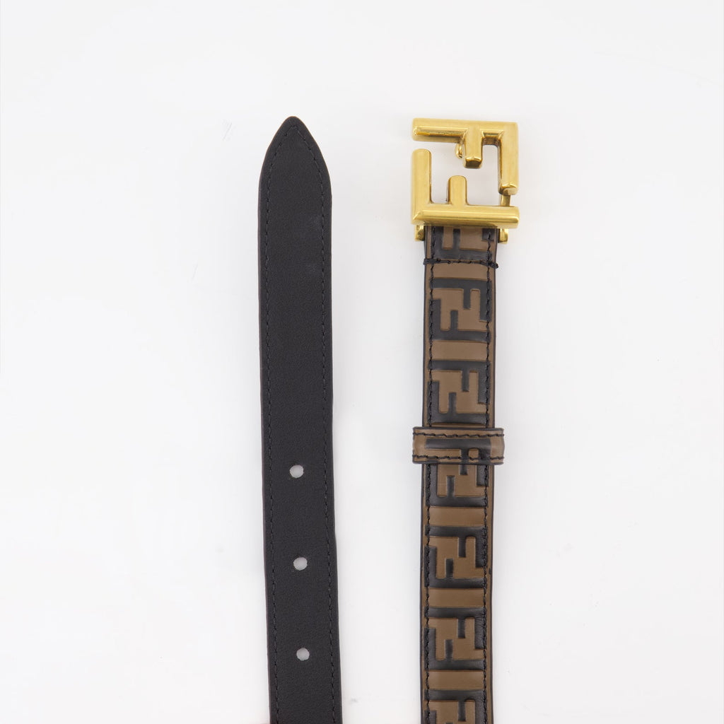 Brown Leather Belt, FF Belt, Fendi Belt, Women's Accessories, Fashion Belt