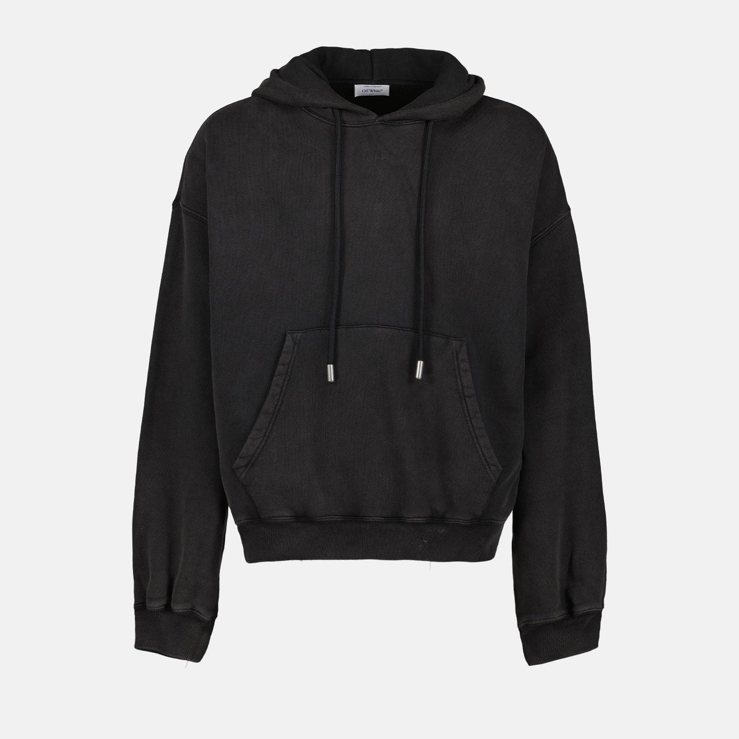 Off-White hoodie, luxury sweatshirt, black hoodie, modern fashion, high-end streetwear