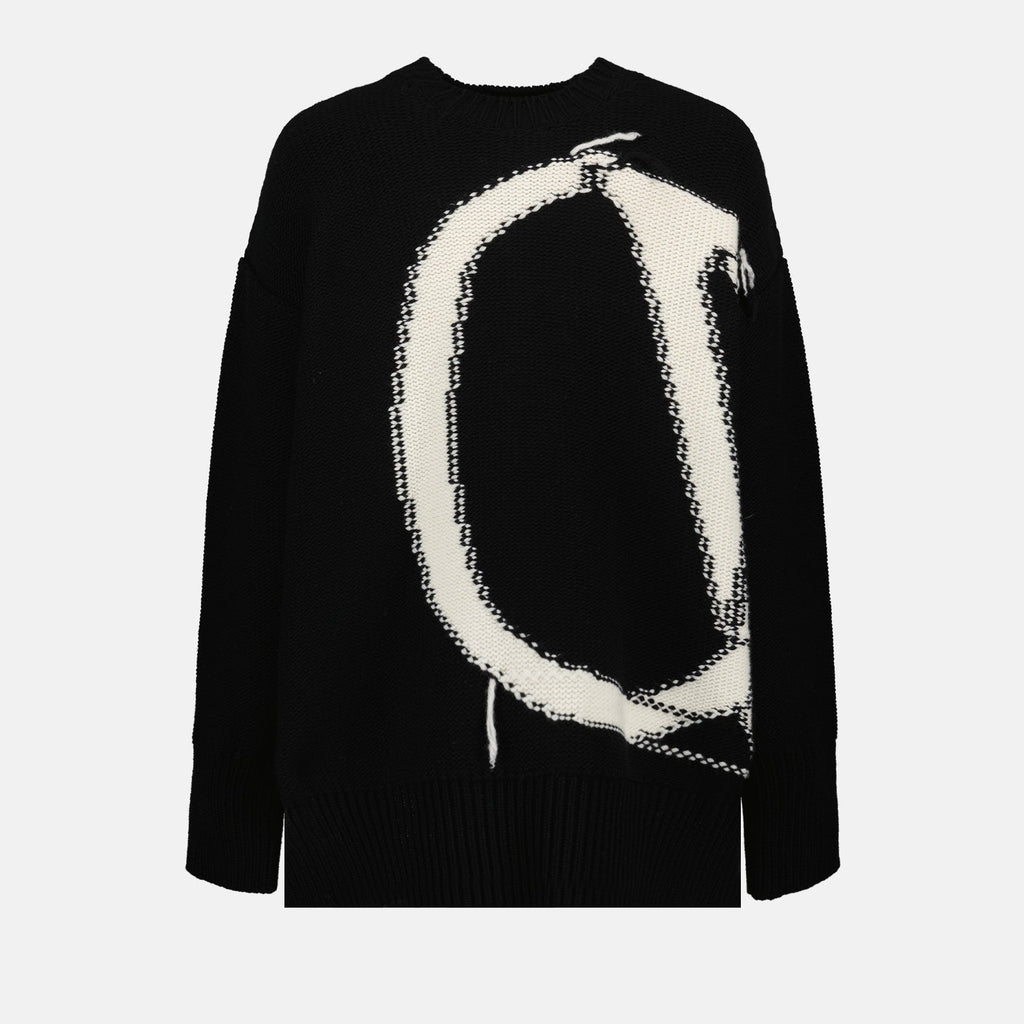 Oversize pull-over, luxury fashion, Off-White pull, designer knitwear, black pull-over