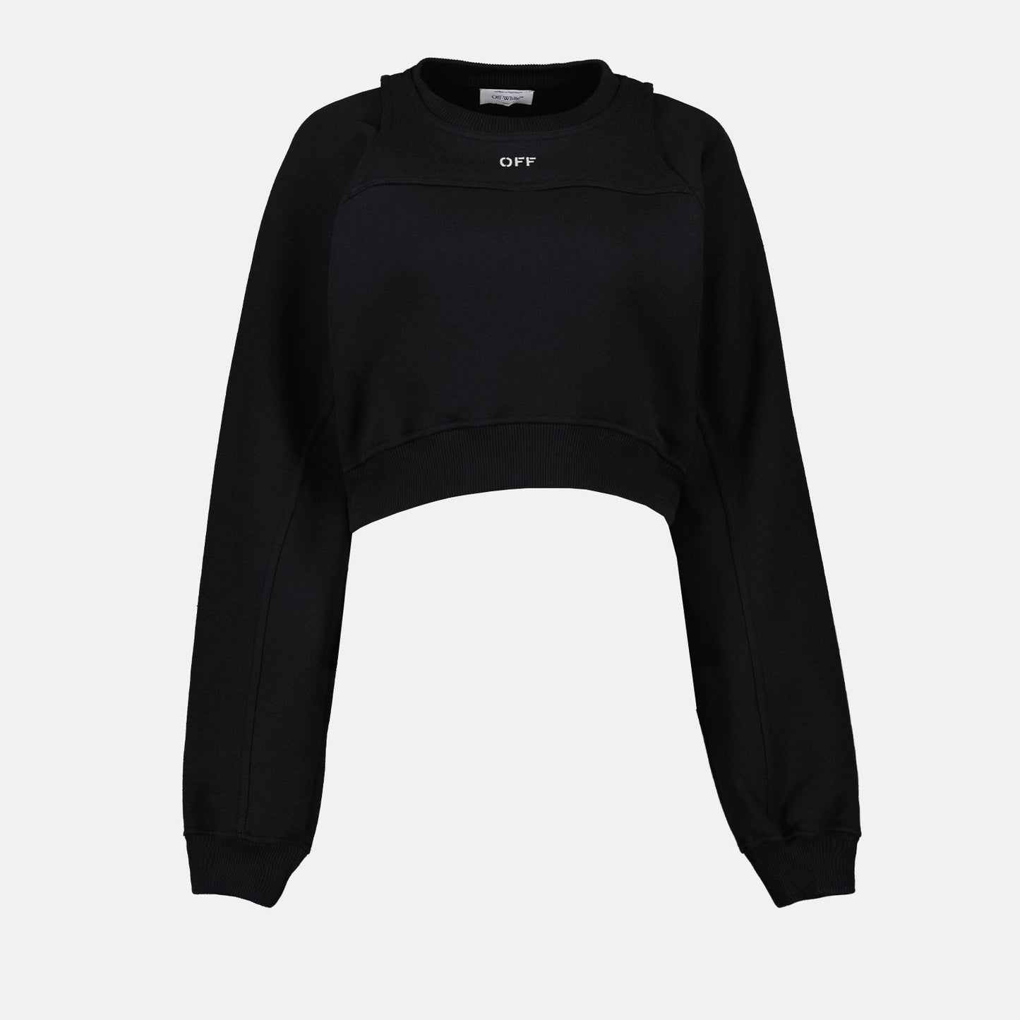 Off-White sweatshirt, luxury streetwear, black sweatshirt, designer fashion, Off-White apparel