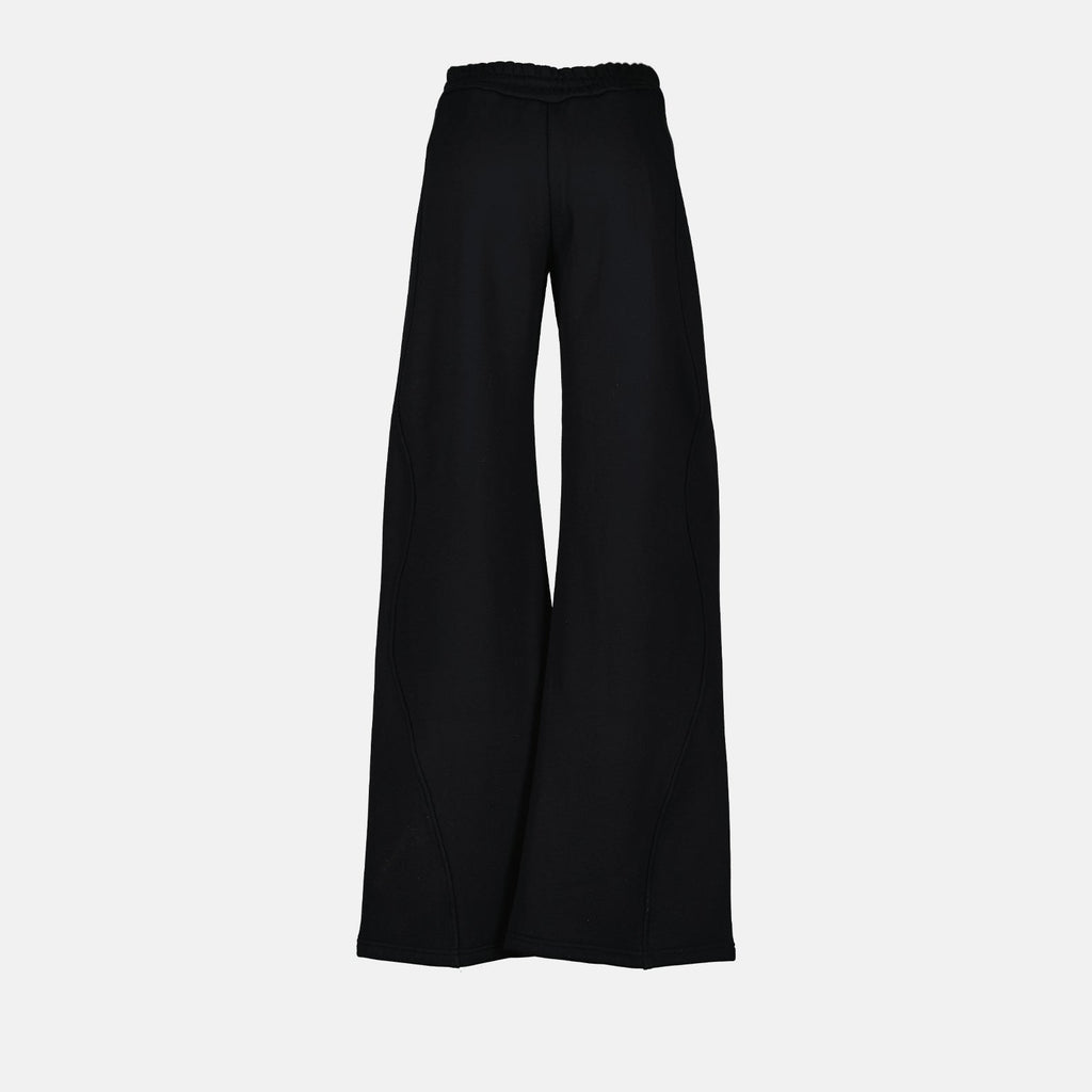 Calças de jogging de algodão de perna larga Off-White Mulher Preto