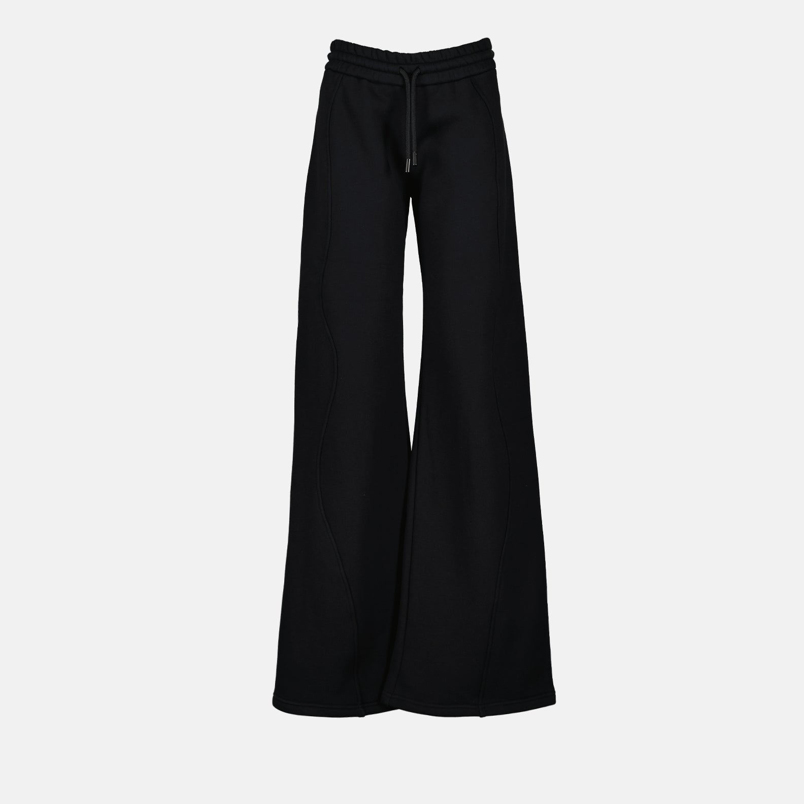 Calças de jogging de algodão de perna larga Off-White Mulher Preto