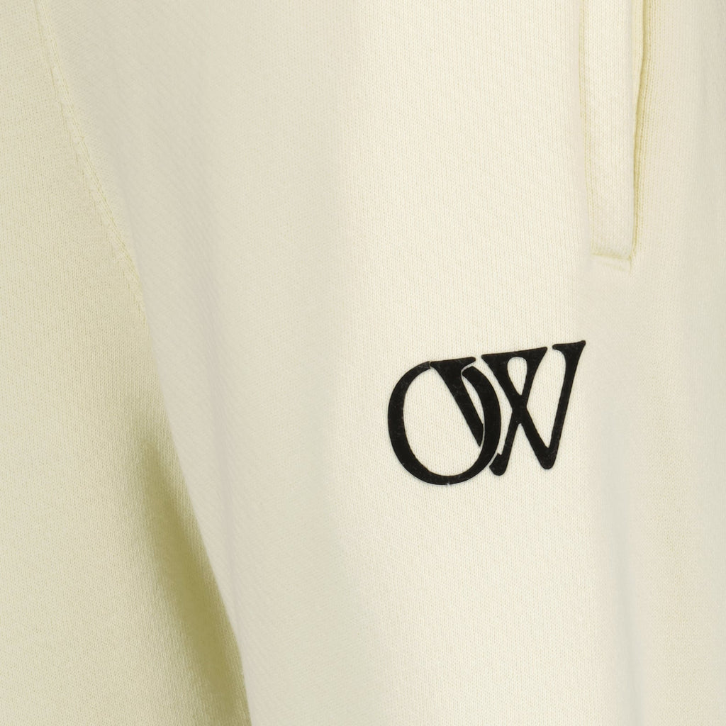 Off-White joggers, luxury casual wear, Beige jogger pants, designer joggers, high-end athleisure